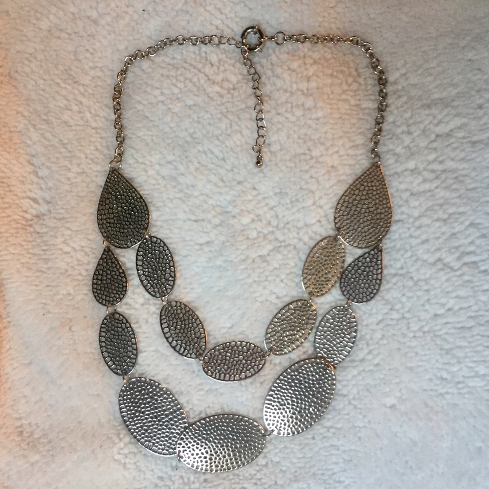 Silver statement necklace